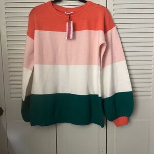 ANDREE Sweater colorblock ORANGE size S new
